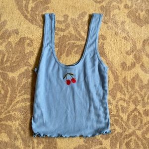 Blue Cherry Tanktop. Pretty Little Thing